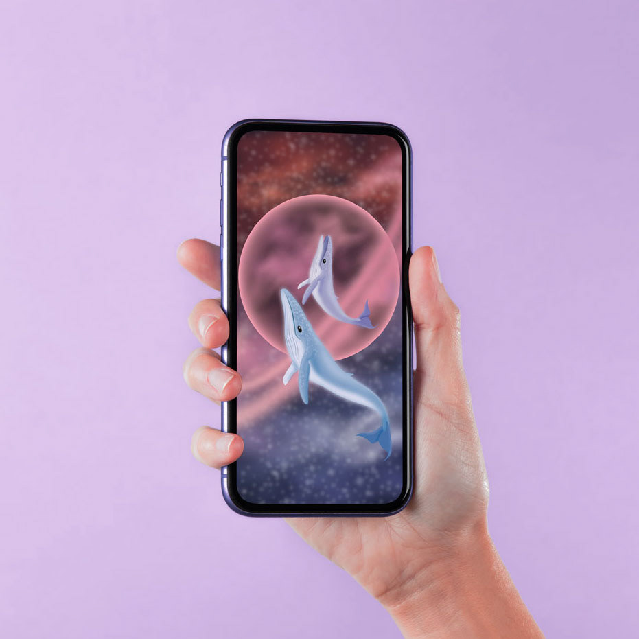 A mockup of the poster on a phone screen background.