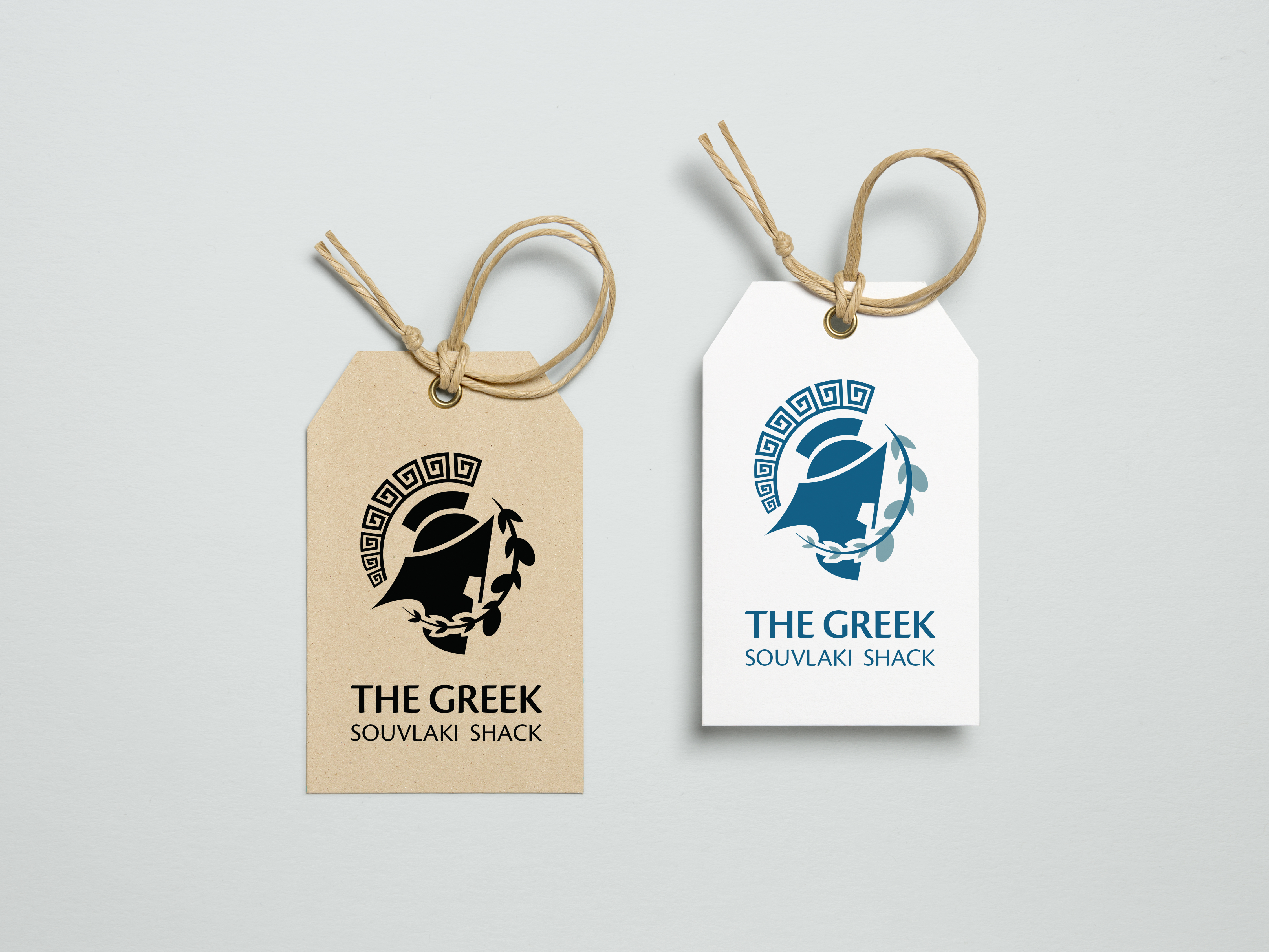 A mockup image of 2 different coloured tags with the logo.
