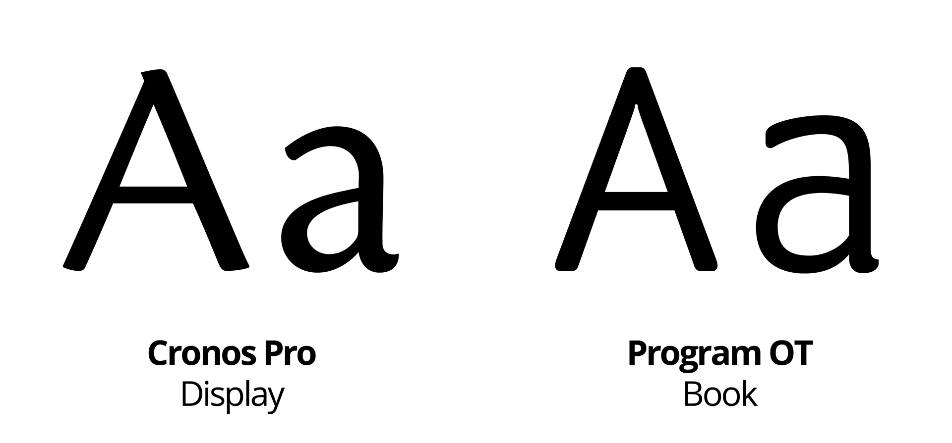 A screenshot of the fonts Cronos and Program OT.