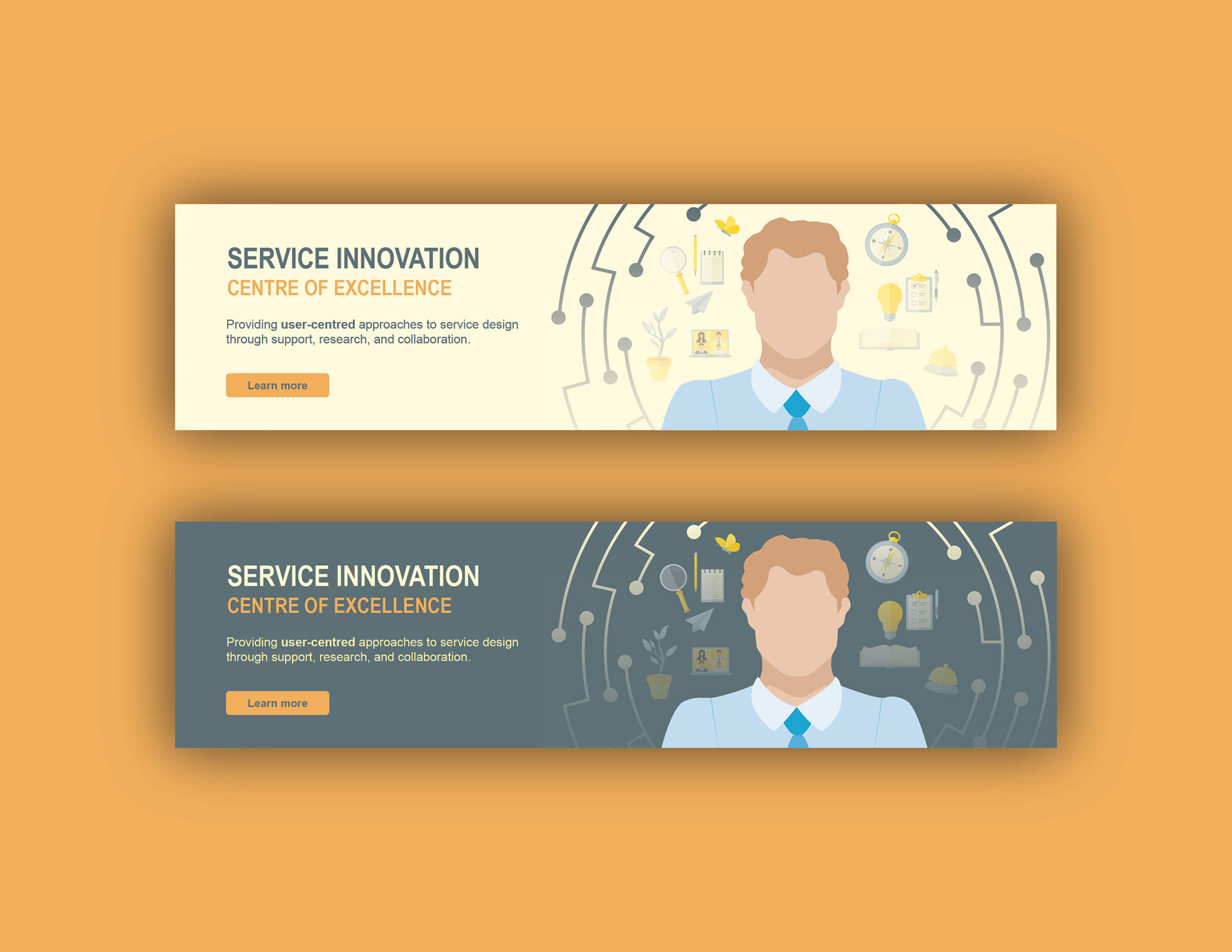 A mockup image of web banners.