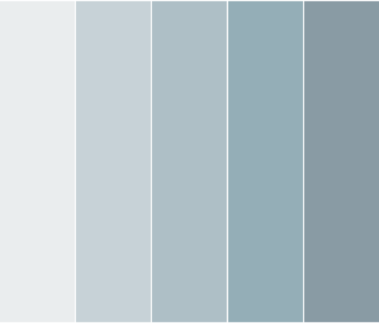 A swatch of blue shades used in the project.