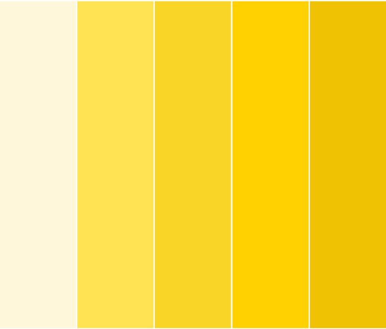A swatch of yellow shades used in the project.