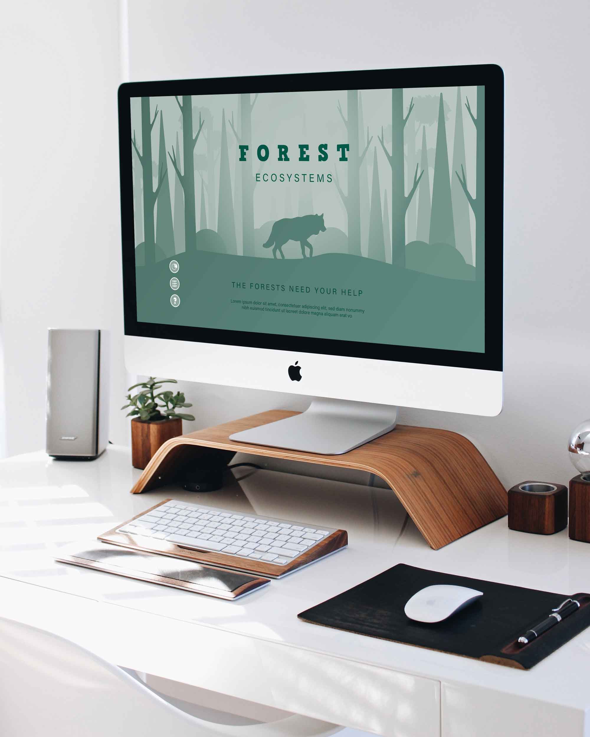 A mockup of the illustrative website home page Imprint.