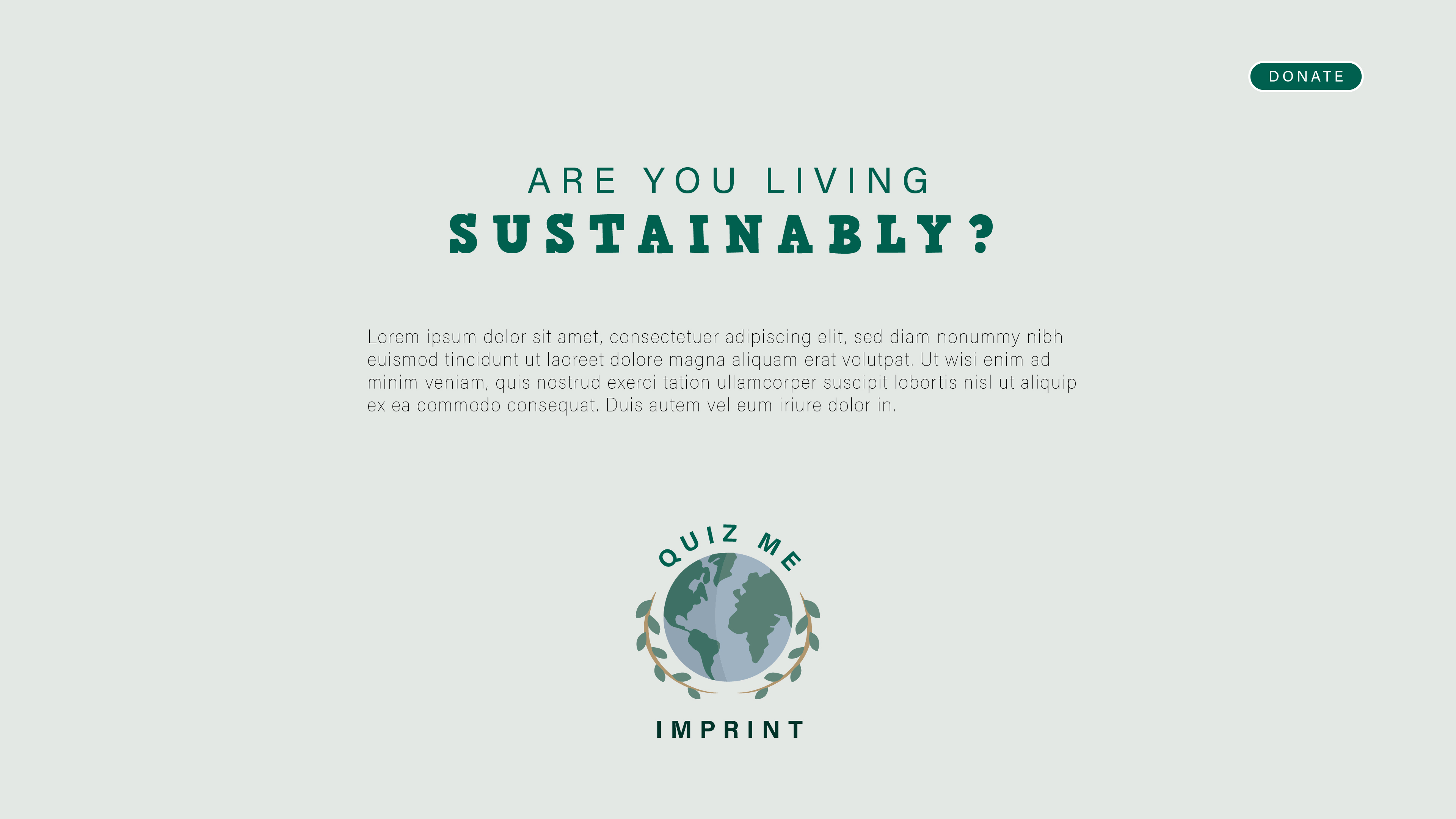 The first screen the user sees. Includes A question, a paragph of text, and a button.