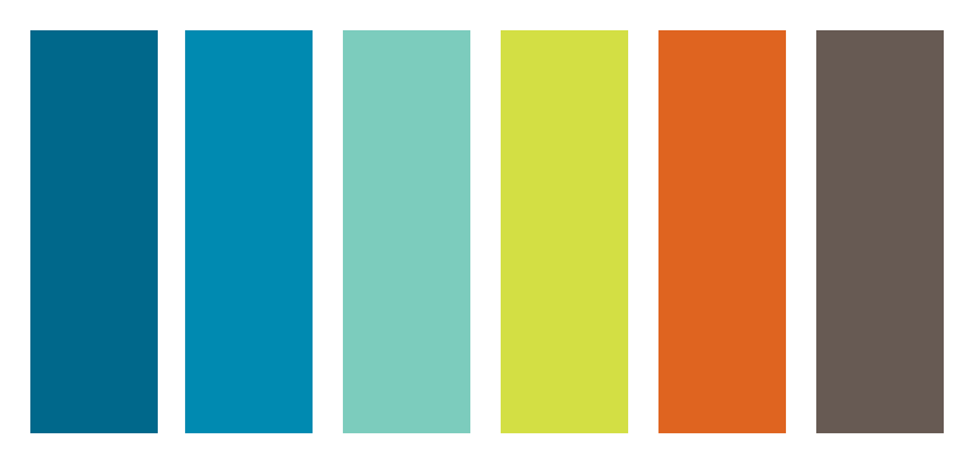 A swatch of the main shades used in the project.