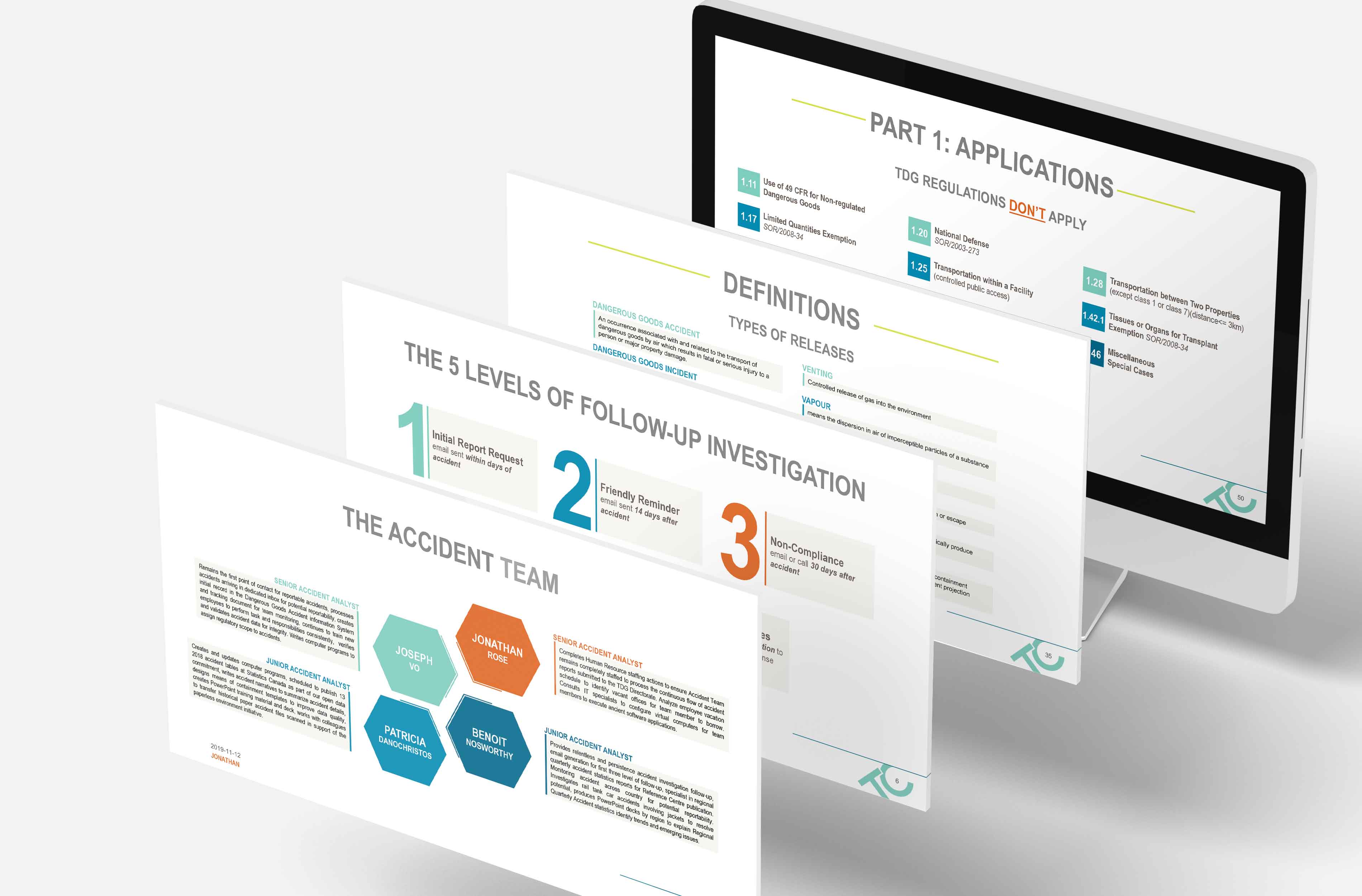A mockup of 4 PowerPoint slides on desktop view.