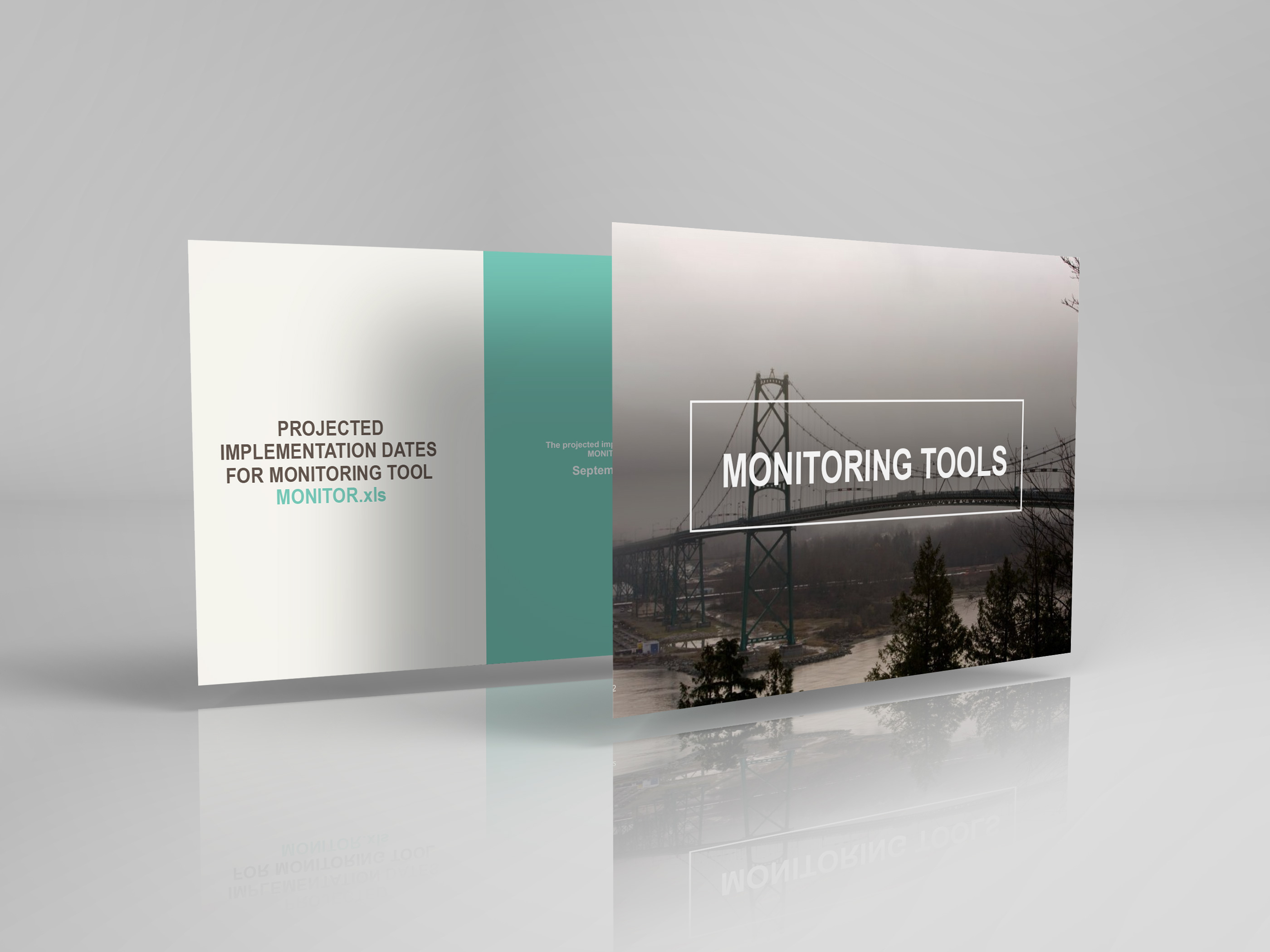 A mockup image of 2 different slides.