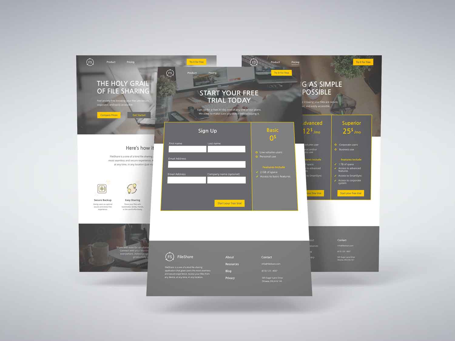 A mockup image of the form page.