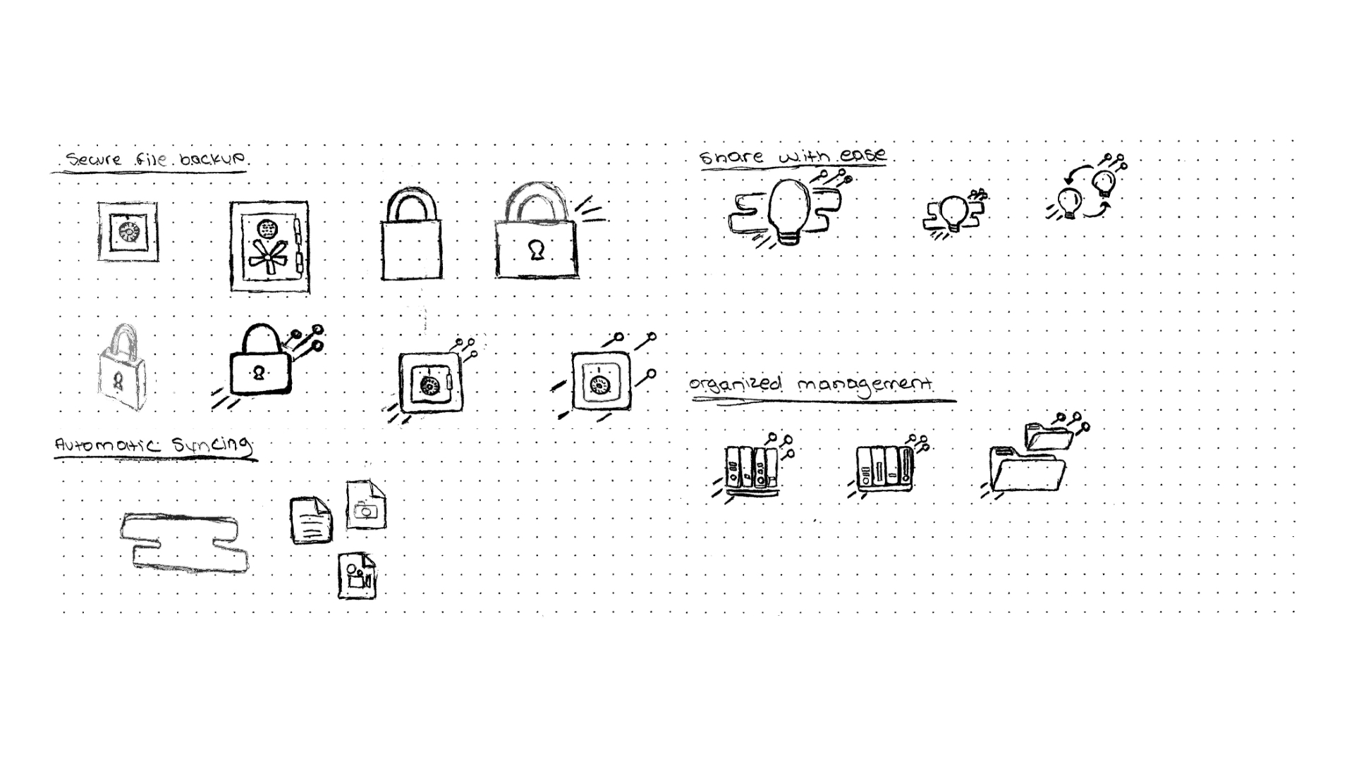 A sketch of the icon development.